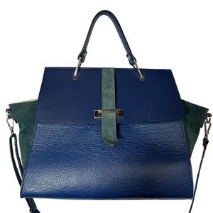 Michaella Barri Italian Leather Navy Blue Purse